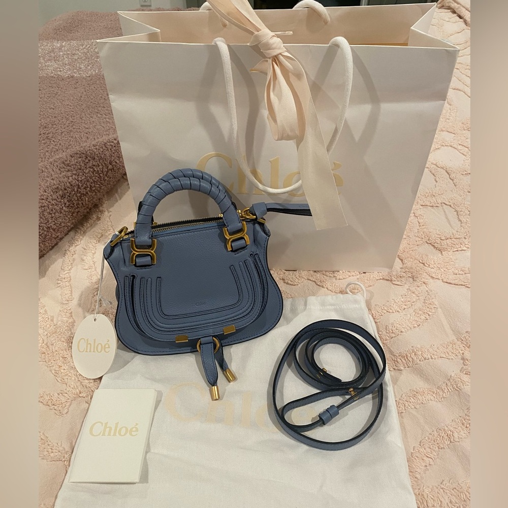 Chloé Marcie Mini in Light Blue - Picture 2 of 16